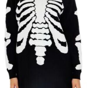 Black and White Skeleton Sweater Dress
